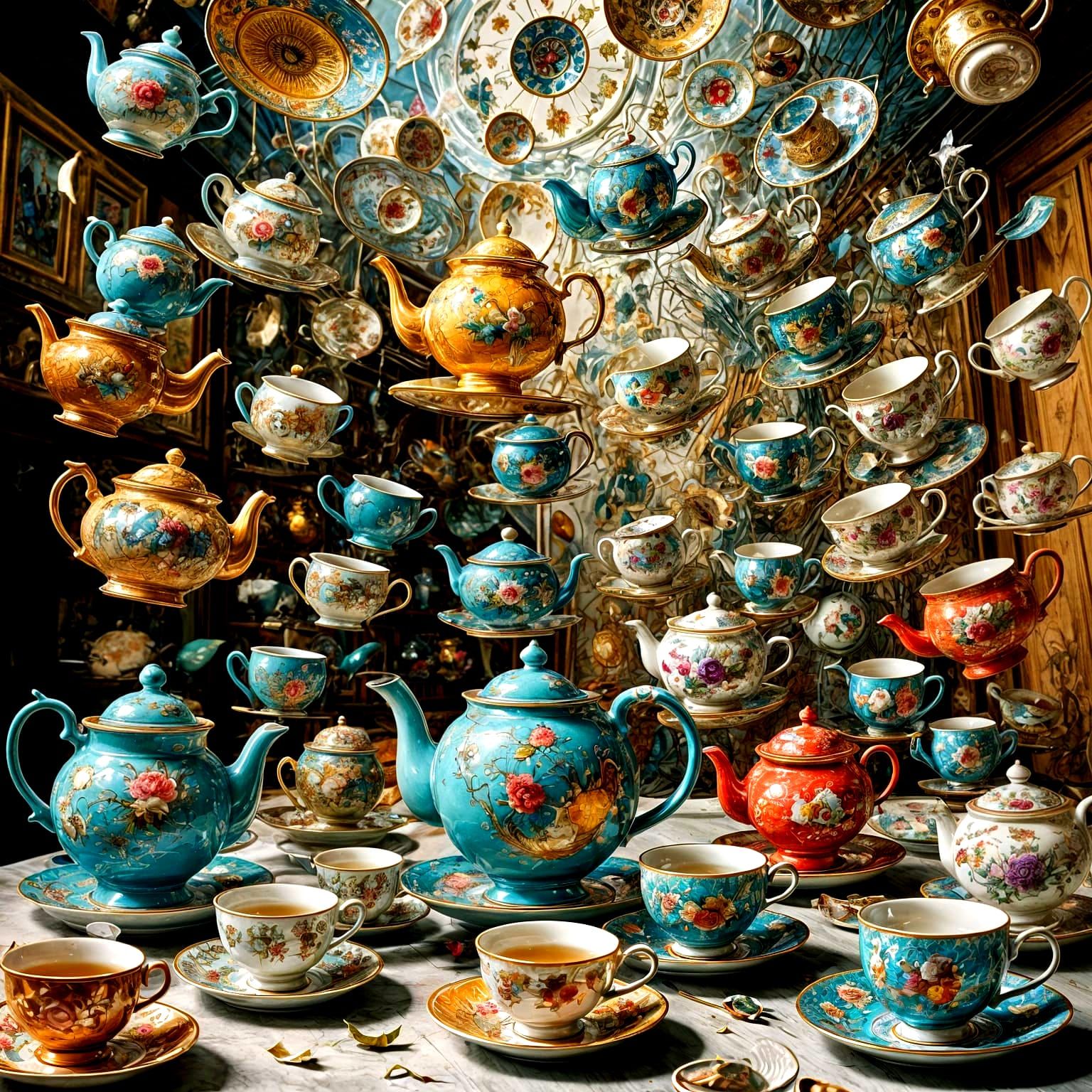 Antique Tea Set Whirlwind