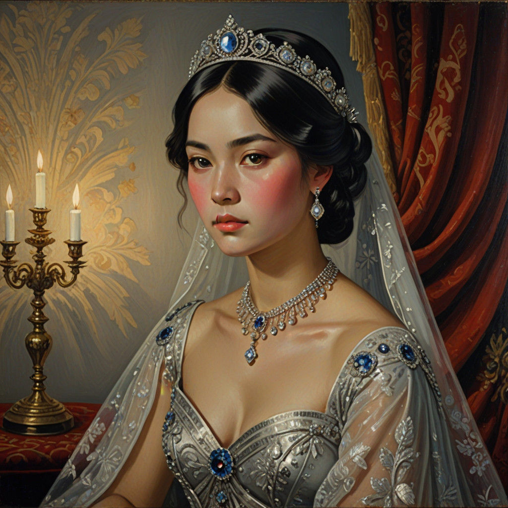 Elegant Russian Aristocrat in Opulent Gown