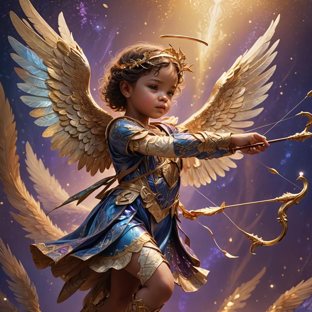 Baby Angel Shooting Arrow: Fantasy Concept Art