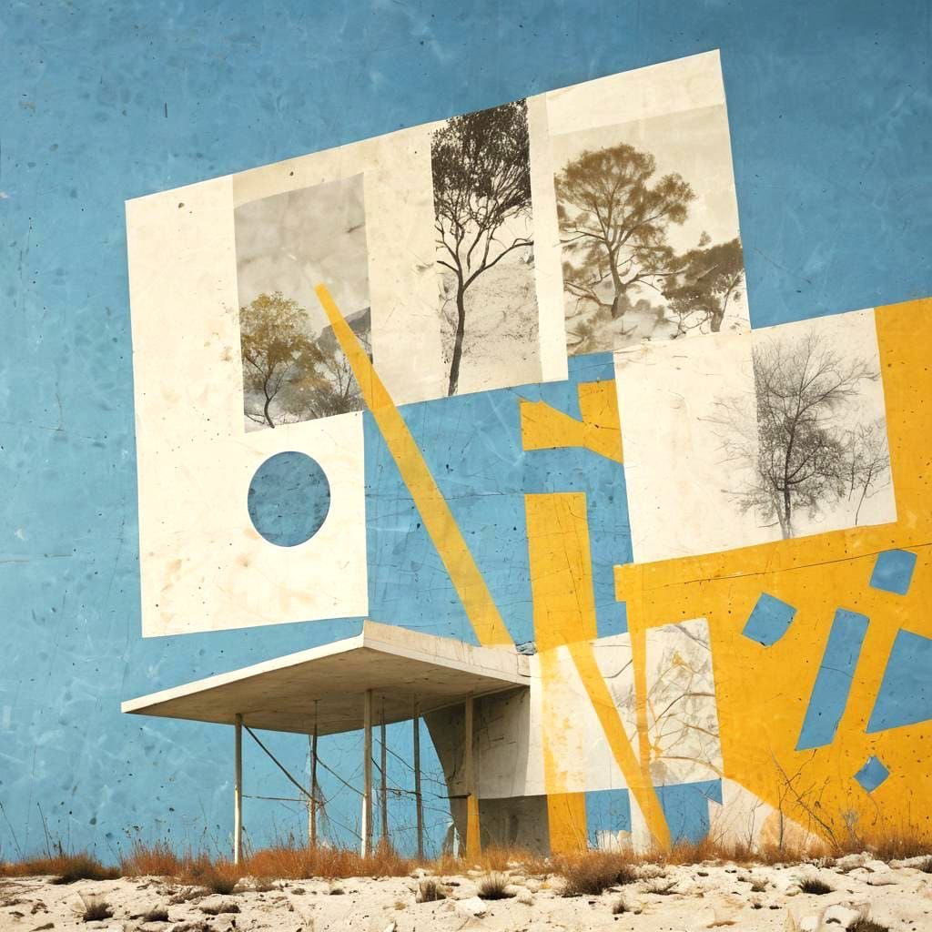 Modern Art Mosaic with Halftone Texture