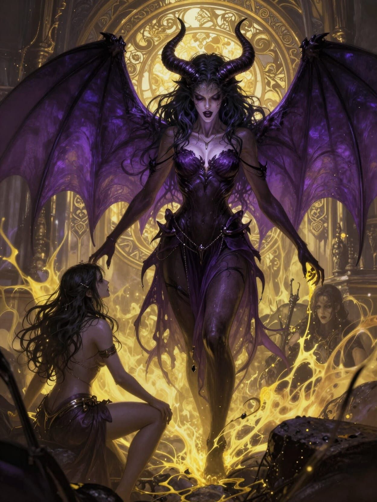 Dark Fantasy Succubus Draining Life Essence
