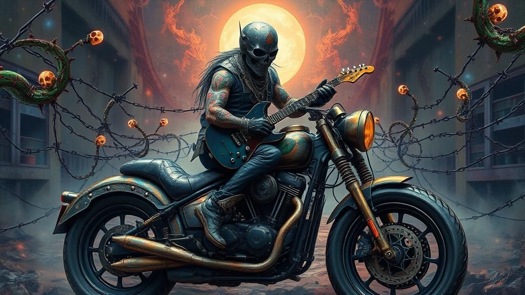 Fantasy Rocker Foretelling Cataclysm in Gothic Western Dream...