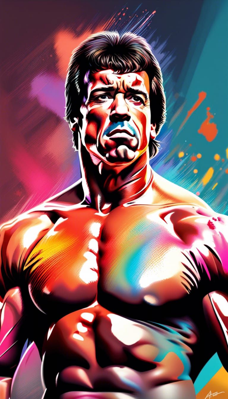 Hyperrealistic Arnold Schwarzenegger as Rocky Balboa
