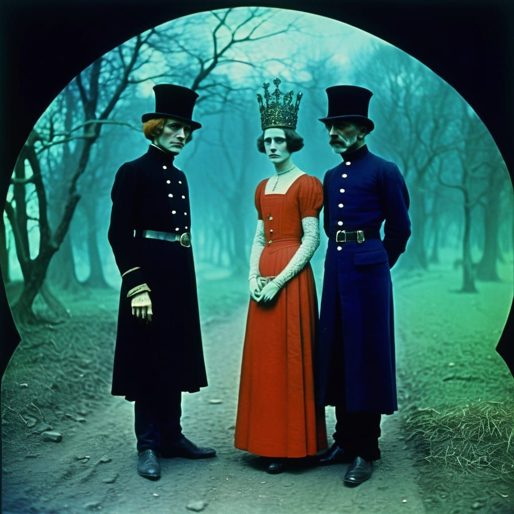 Dark Fairytale Couple in Surreal Dystopia