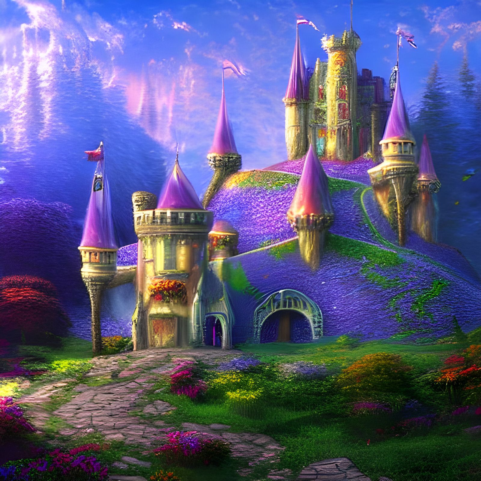 Psychedelic Fantasy Castle in 8K Resolution