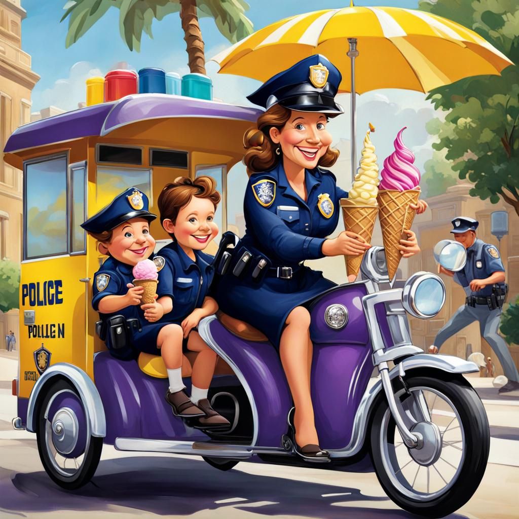 Passing out ice cream to the good kids.