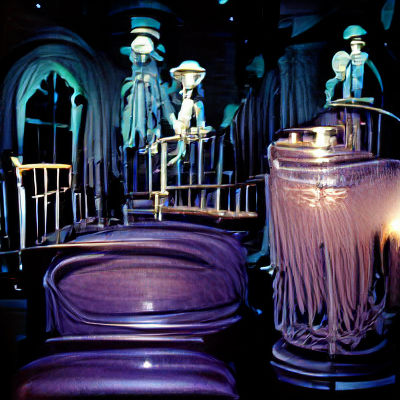 Spooky Candlelit Interior of a Haunted Mansion