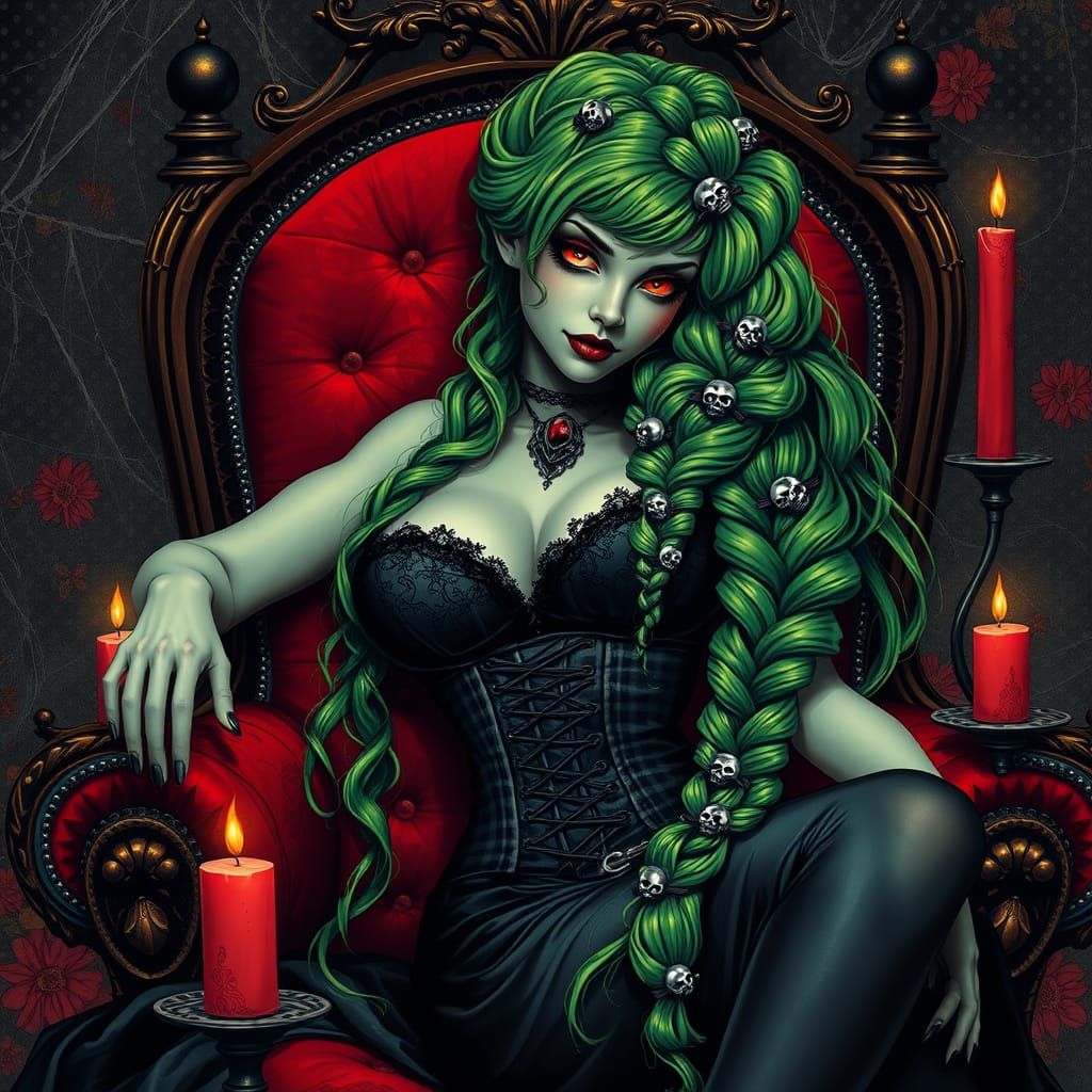 Gothic Beauty in Victorian Velvet
