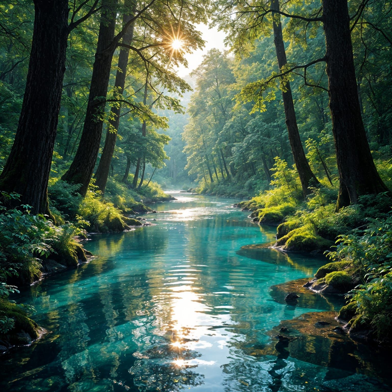 Enchanted Forest: Crystal River in Golden Hour