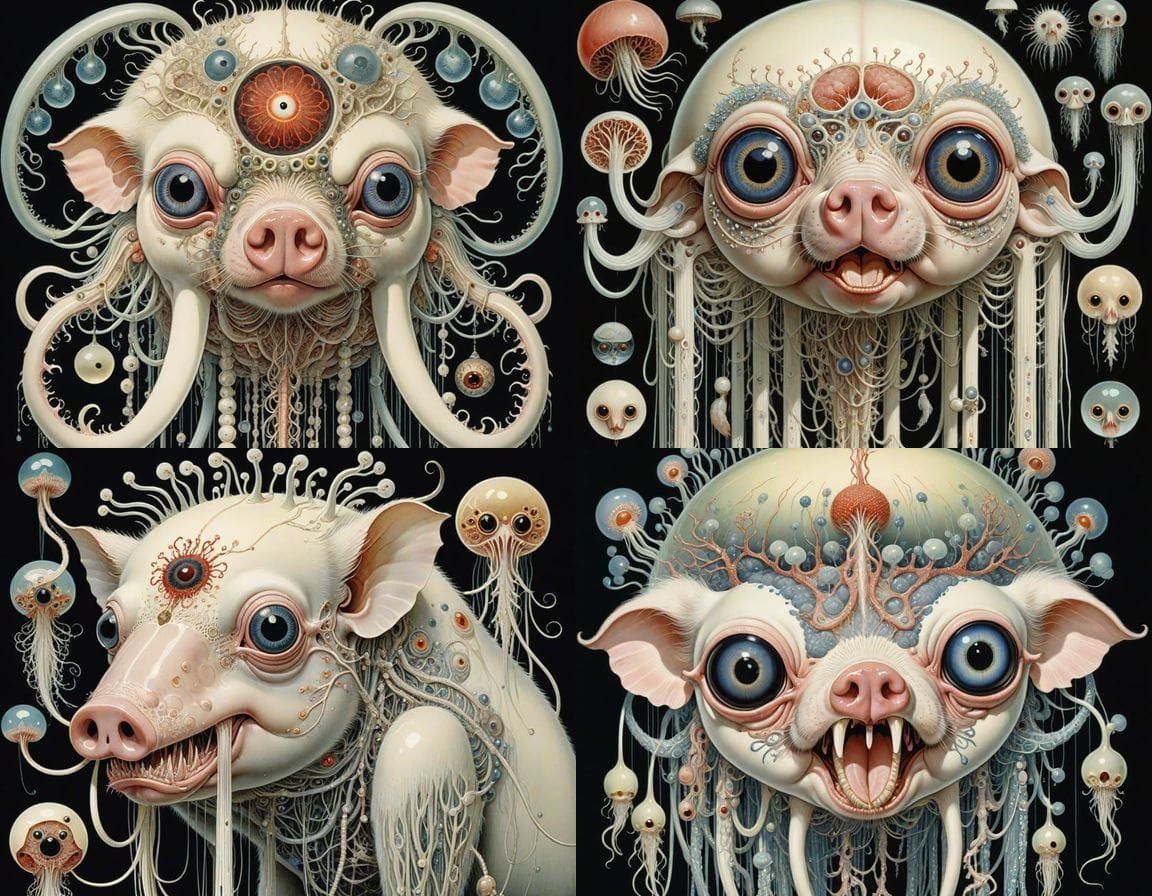 Vivisected Surrealism in Deep, Noctilucent Hues