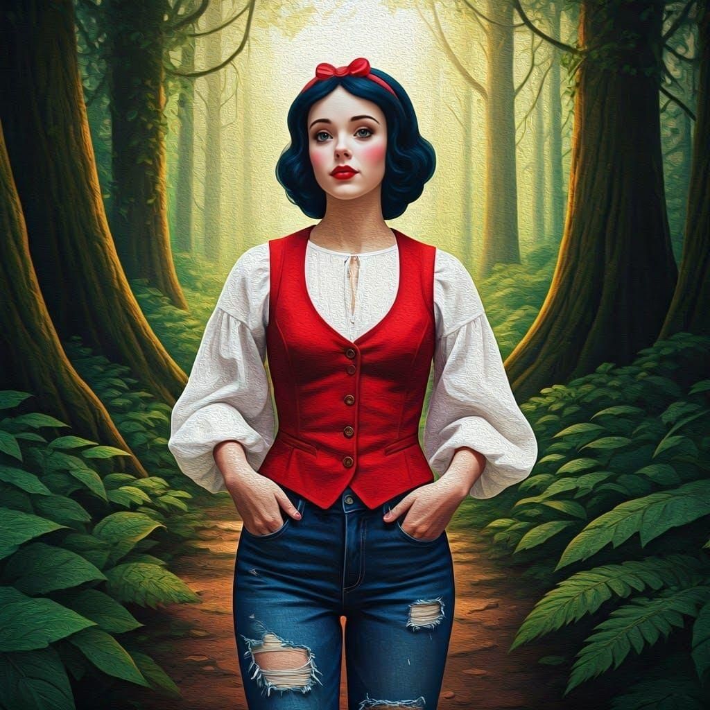 Snow White in Jeans: A Digital Oil Painting