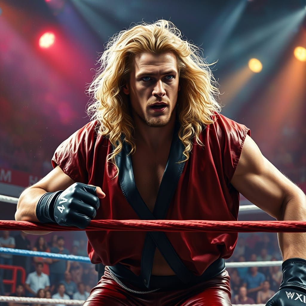 Hyperrealistic Pro Wrestler Portrait of Isaac Newton