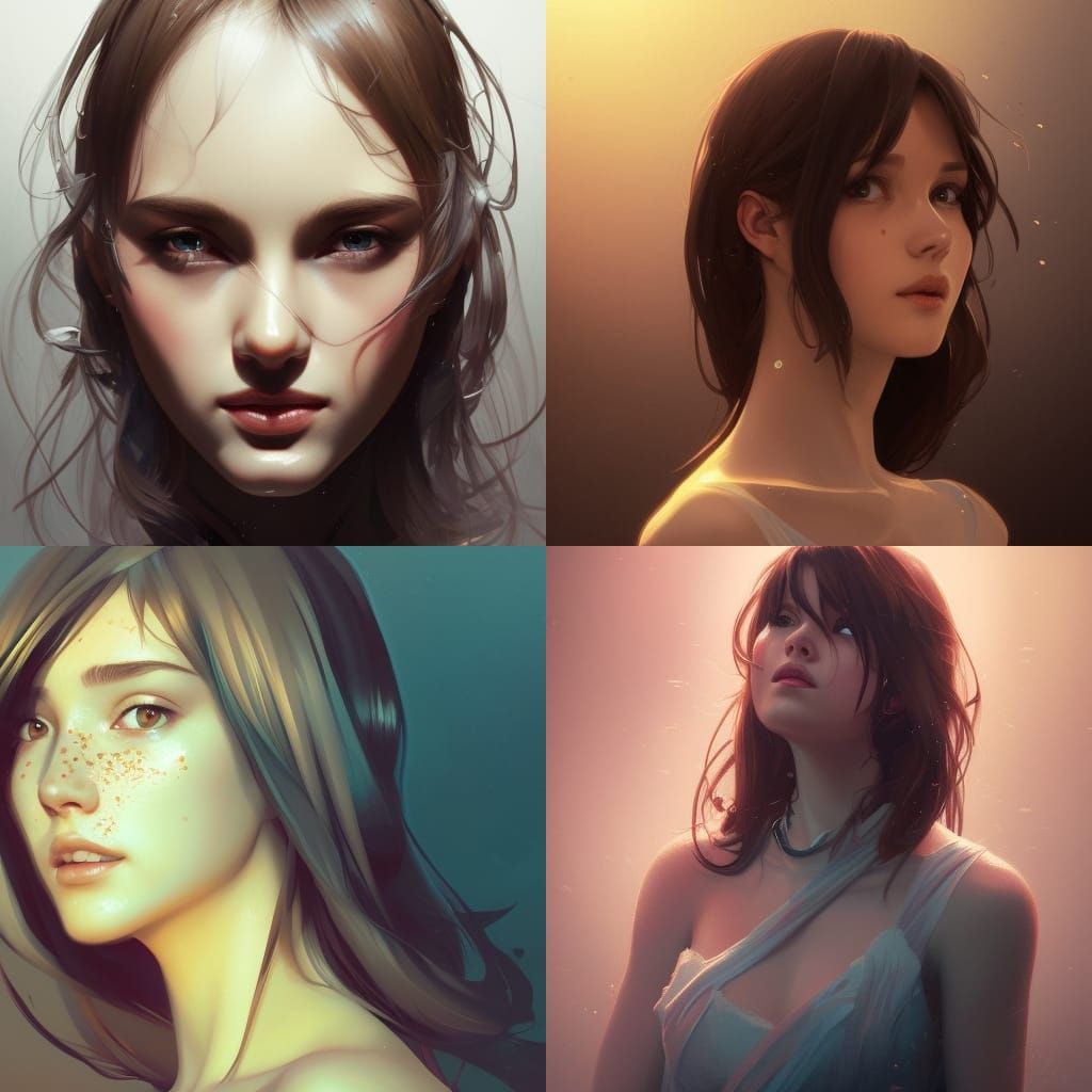 Detailed Portrait of a Cute Girl in Digital Art Style