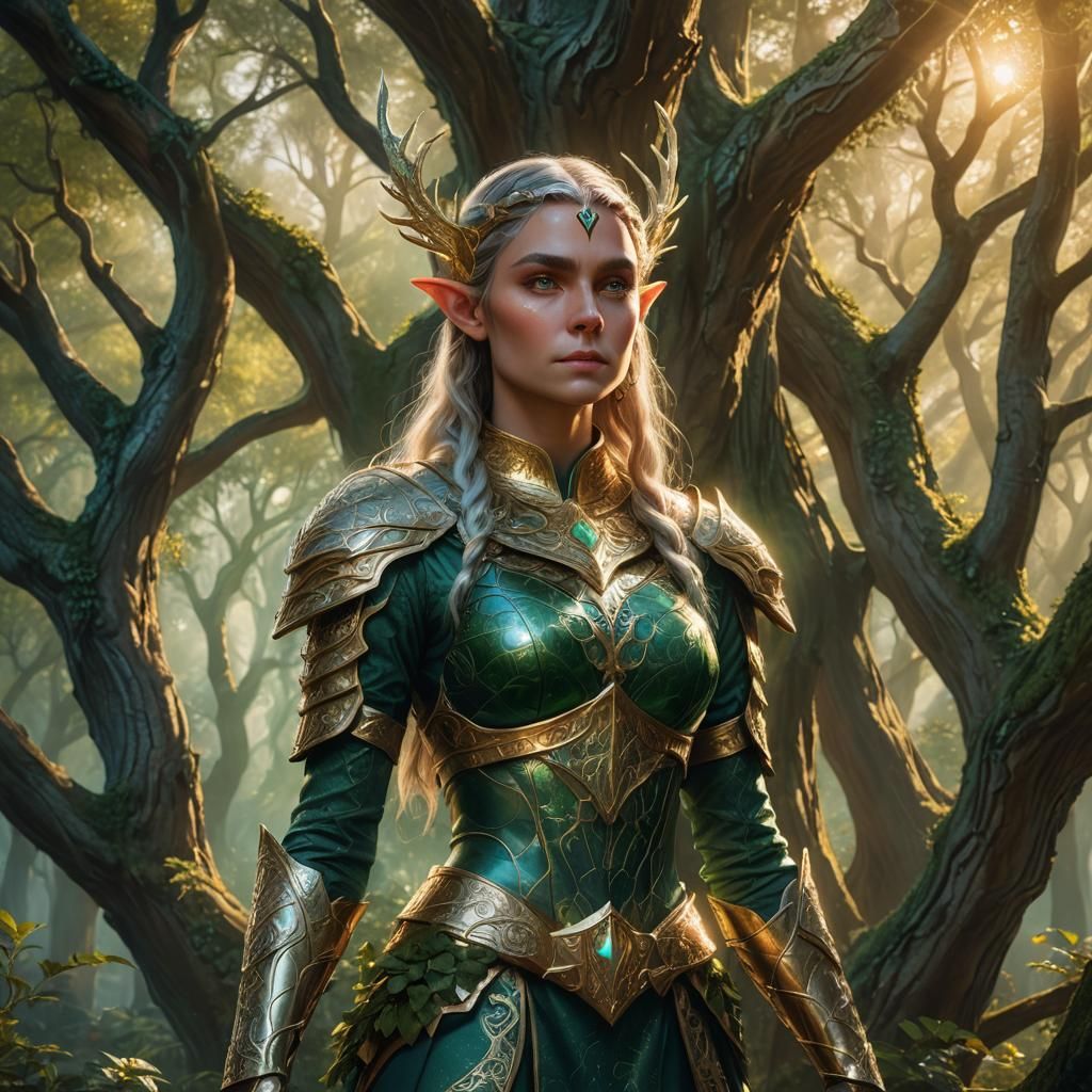 Strong Female Elf Portrait in Fantasy Realism