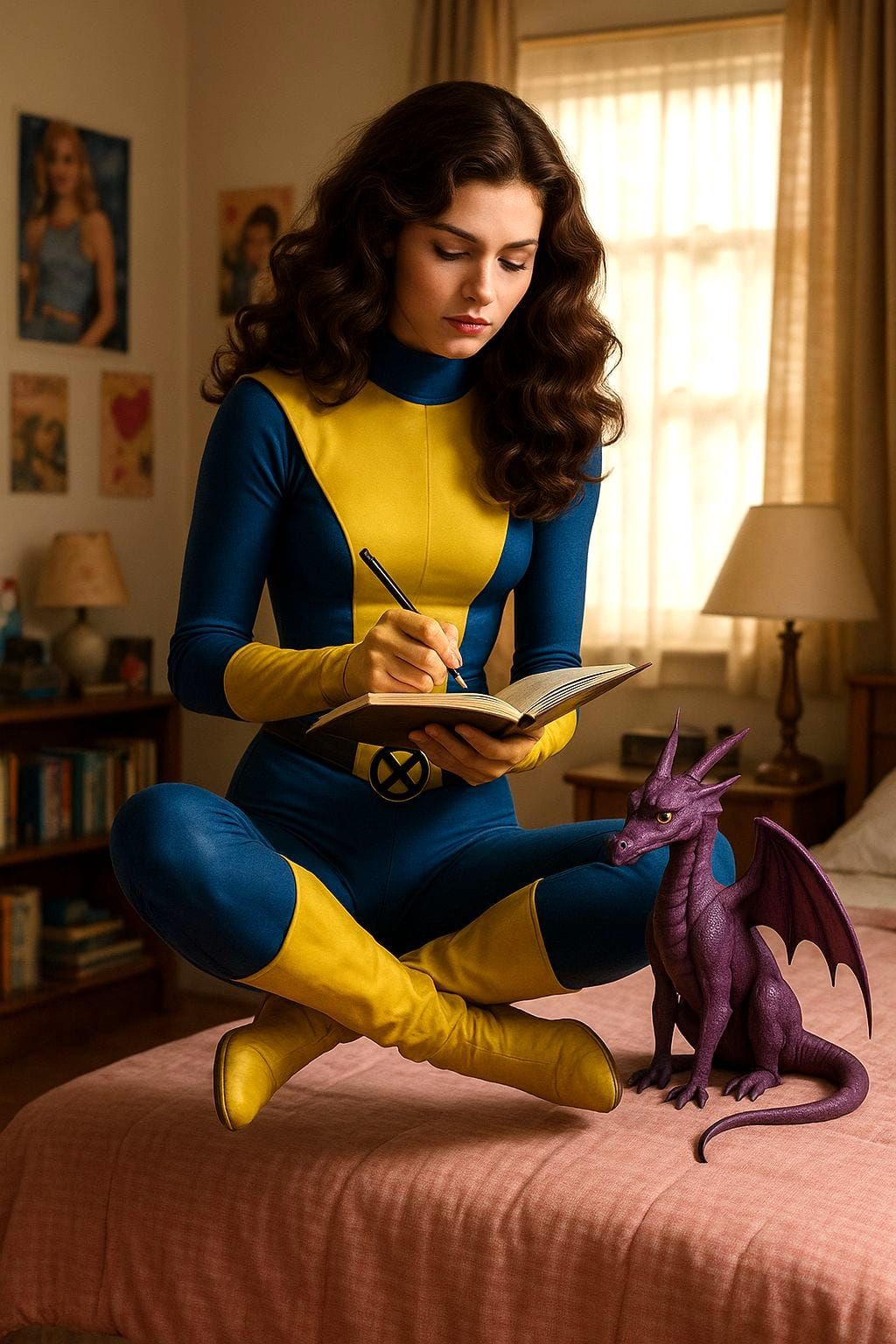 Shadowcat Writing in Journal with Lockheed