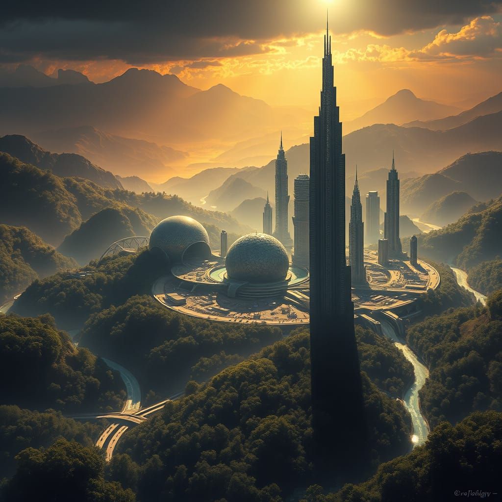 Utopian Metropolis in Harmony with Nature