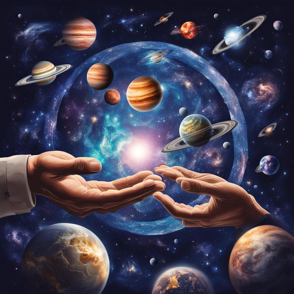 Person Holds Galaxy in their Hands