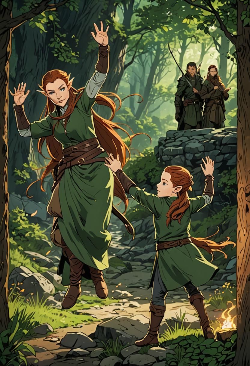 Tauriel in Anime Style: Cel-Shaded, Deep Color