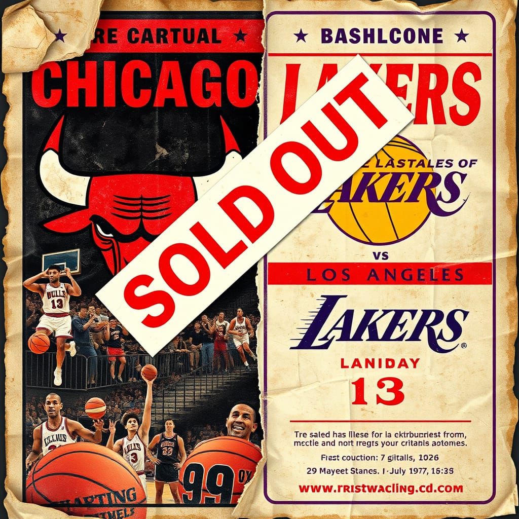 Vintage Basketball Poster in Dark Fantasy Style