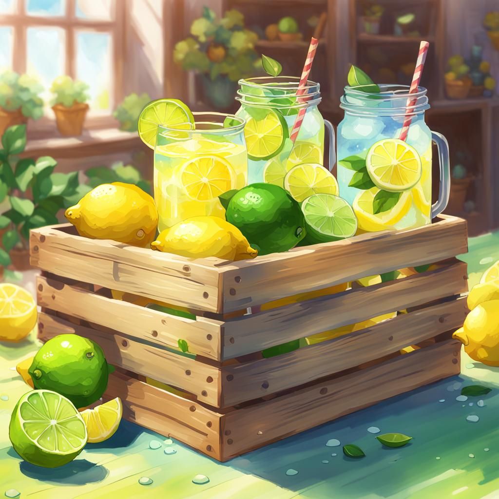 Watercolor Lemonade with Anime Art Inspiration