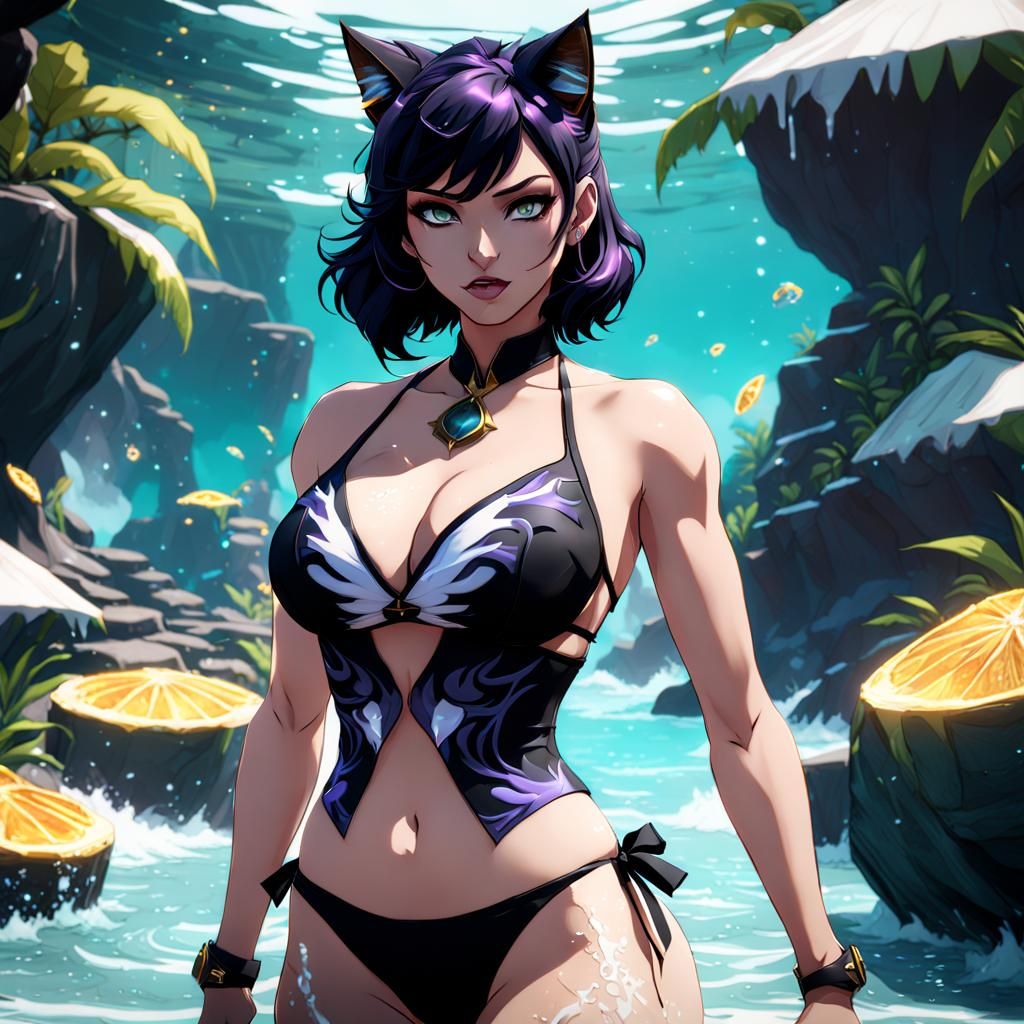 Blake Belladonna Cat Faunus in Detailed Matte Painting
