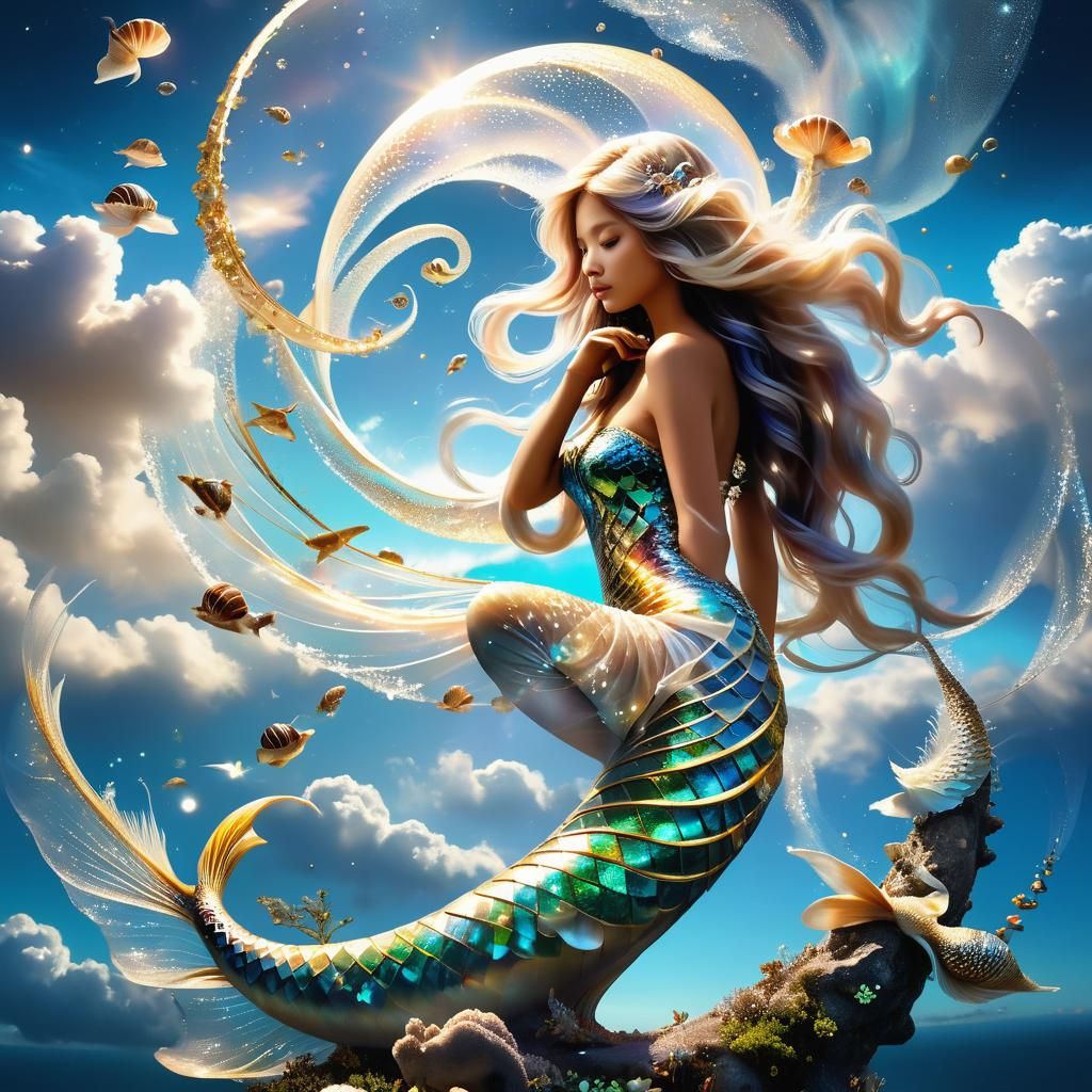 Dreamlike Double Exposure: Ling and Mermaid Game