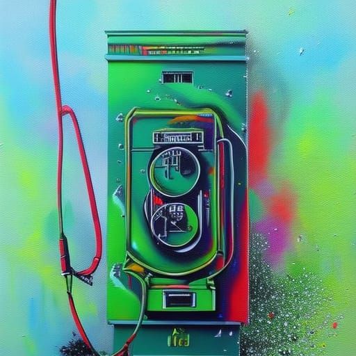 Green Tie Telephone in Graffiti Street Art