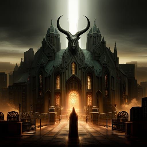 Detailed Baphomet in Digital Matte Painting Style