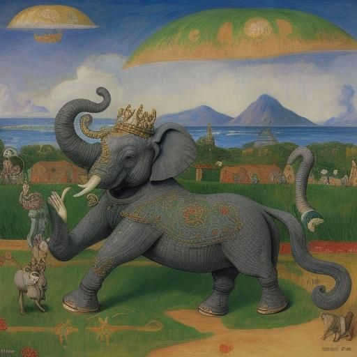 Elephant of Cúailnge Stolen, Post-Impressionist Style