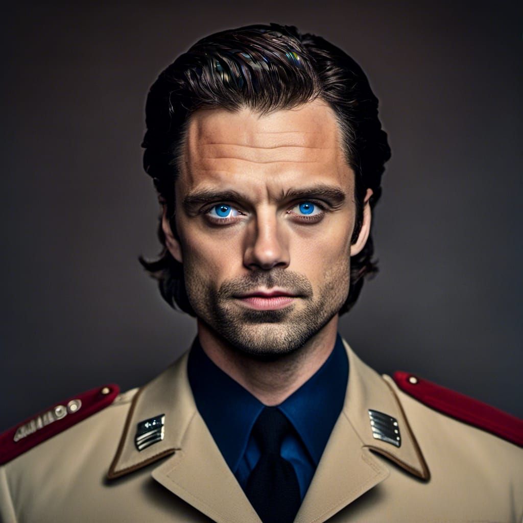 Hyperrealistic Photo of Police Officer with Blue Eyes