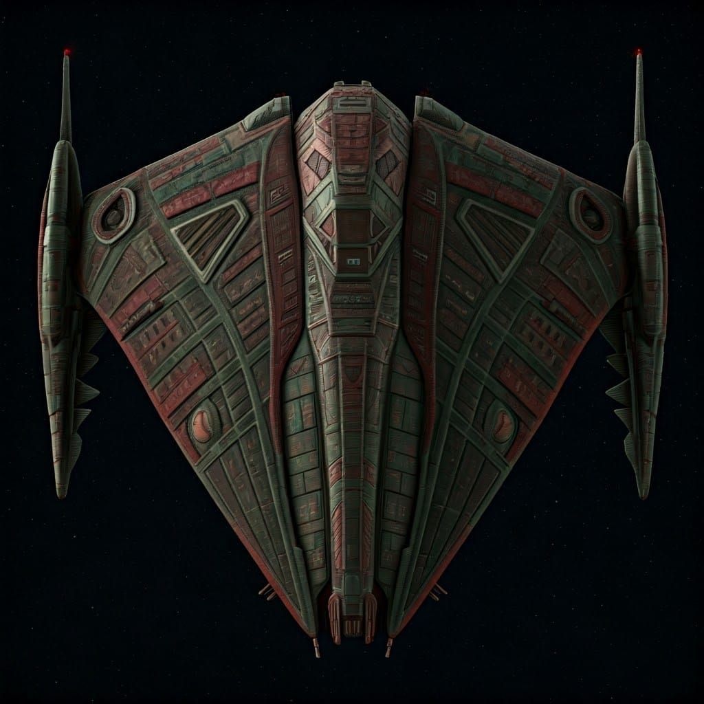 Klingon Bird-of-Prey Frigate in Futuristic Industrial Style