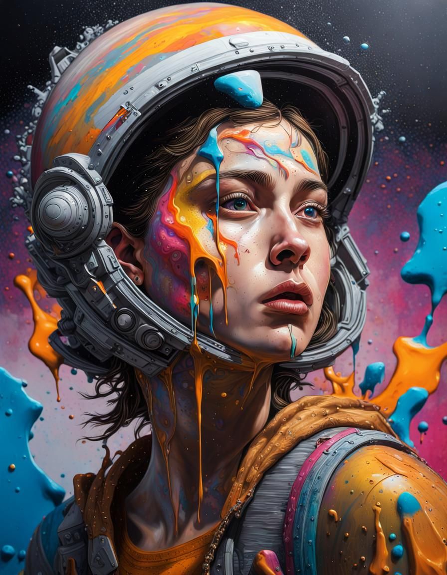 Life on Saturn: Hyperrealistic Splash Art