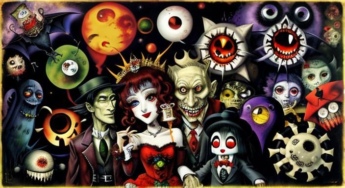 Vampires in Love: A Dark Fantasy Artwork