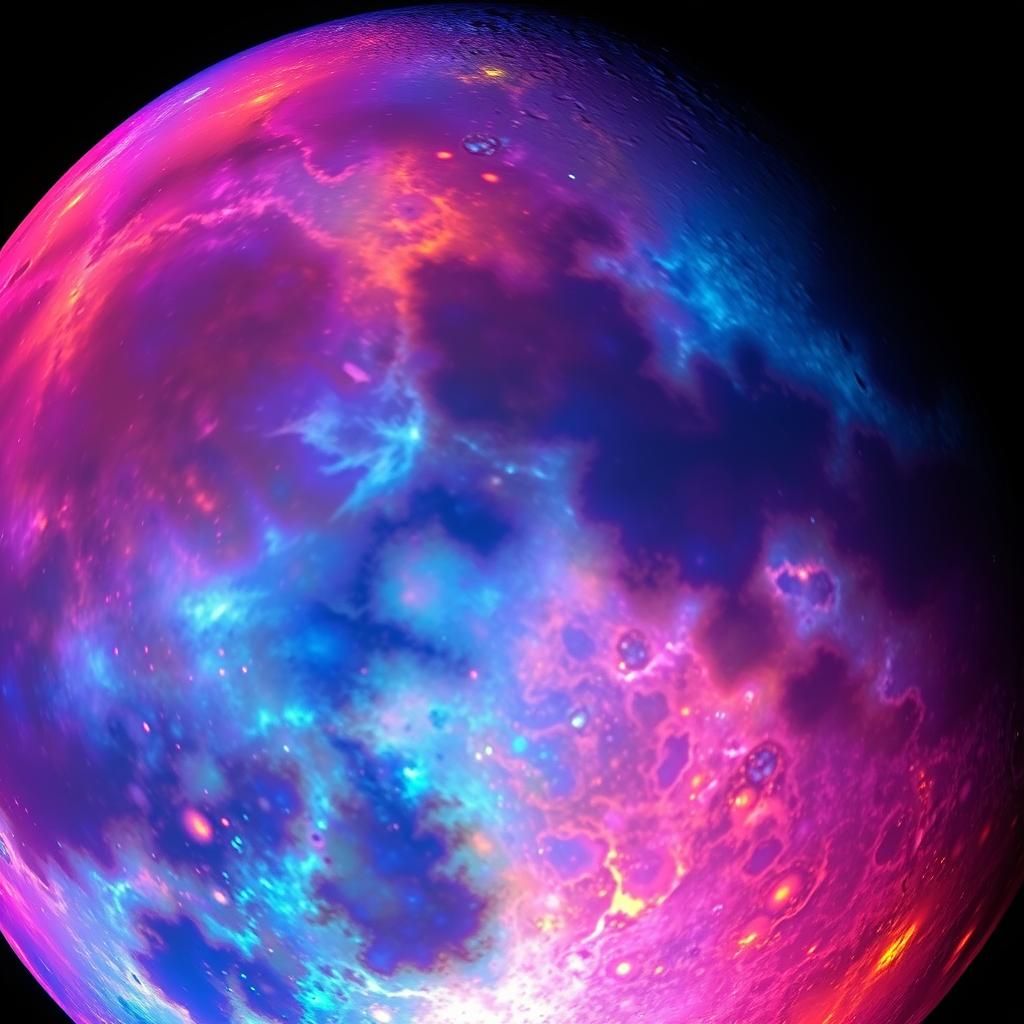 Bioluminescent Moon Surface Captured by Hubble Telescope