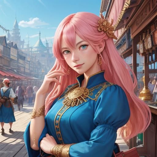 Vibrant Anime Cityscape at Sunset