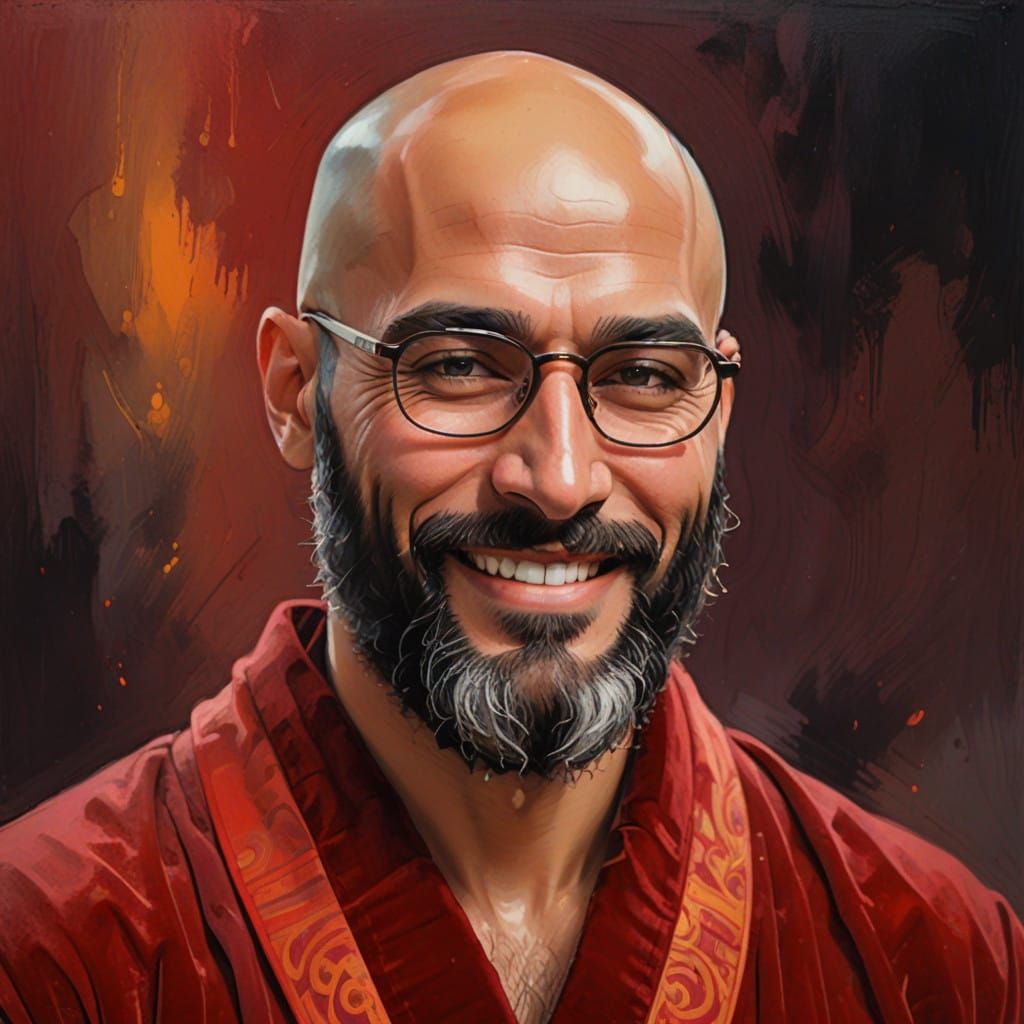 Elegant Turkish Man in Velvet Bathrobe