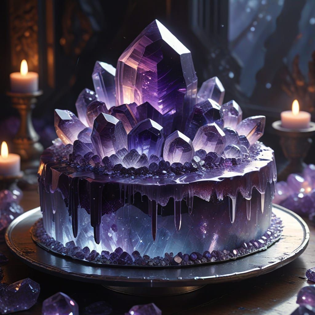 Amethyst and Quartz Cake