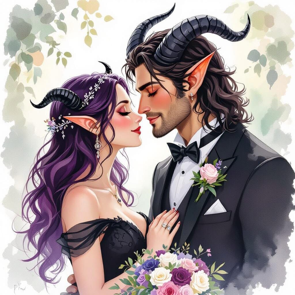 Halfling Wedding in Whimsical Watercolor Style