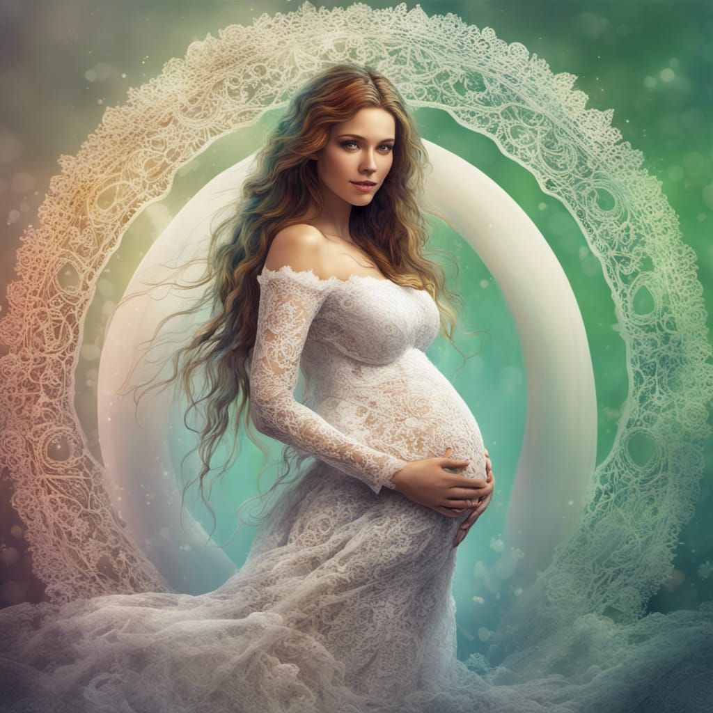 Rainbow Maternity: A Detailed Digital Painting