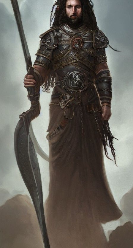 Templar Warrior Portrait in Digital Painting Style