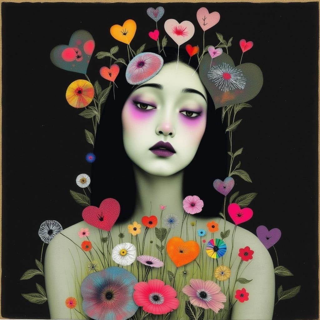 Ethereal Woman in Dark World of Dreams