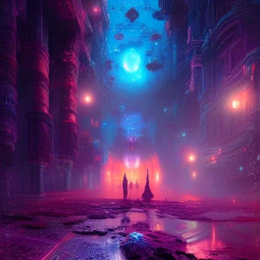 Cosmic Descent: A Psychedelic Digital Painting