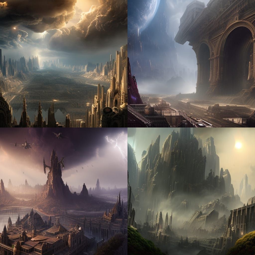 Epic Cinematic Nexus: Intricate Digital Matte Painting