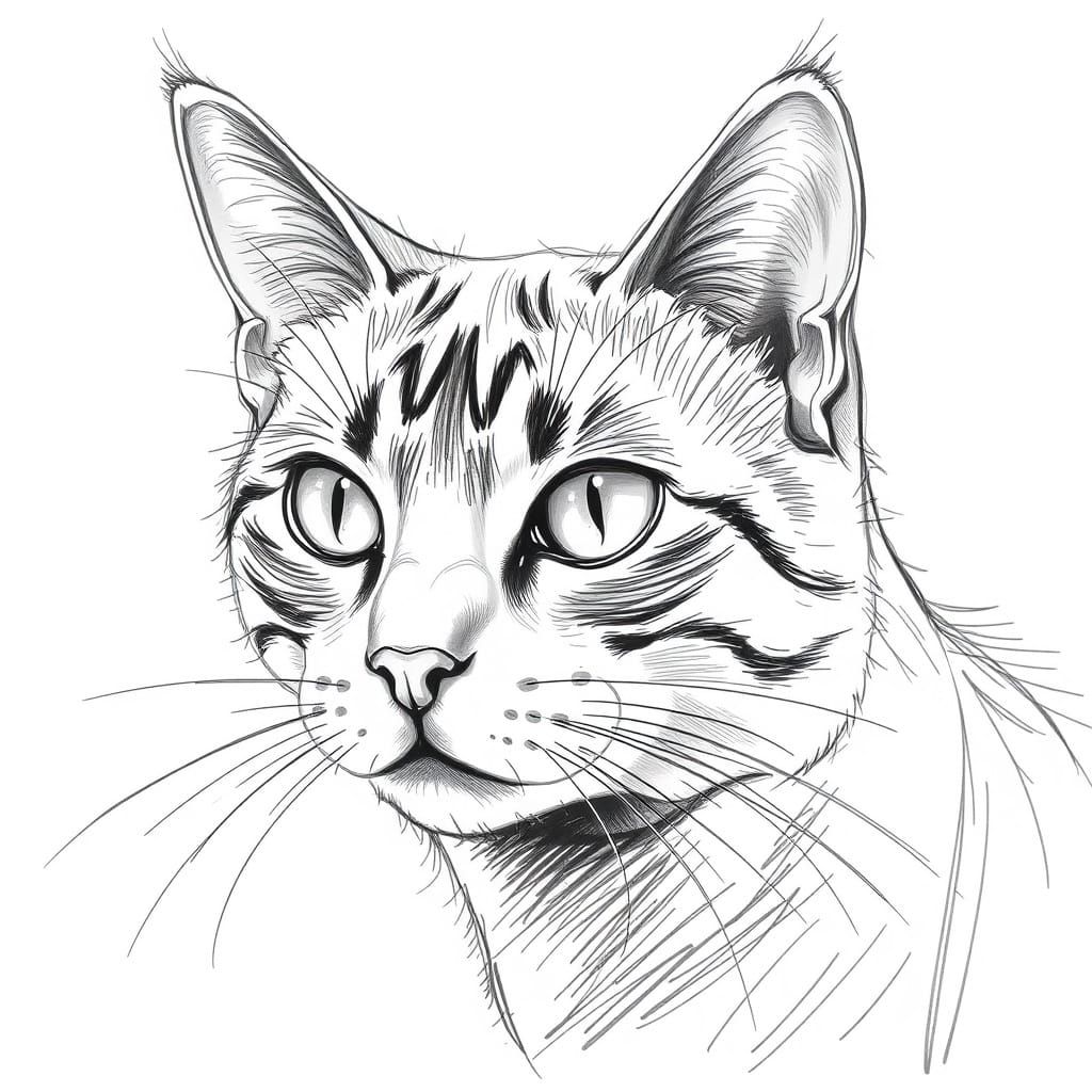 Half of a cat sketch