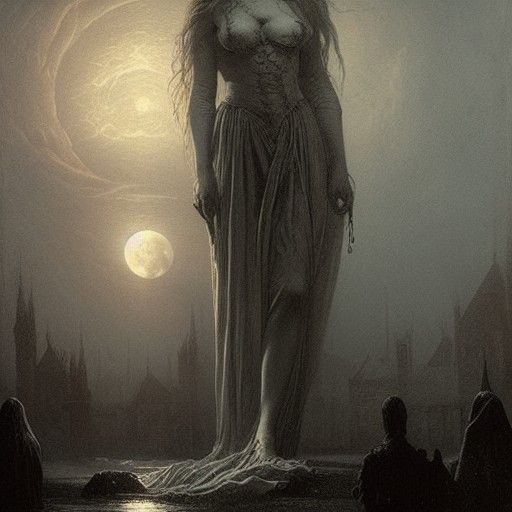 Eerie Gothic Moonlight in Dark Fantasy Style
