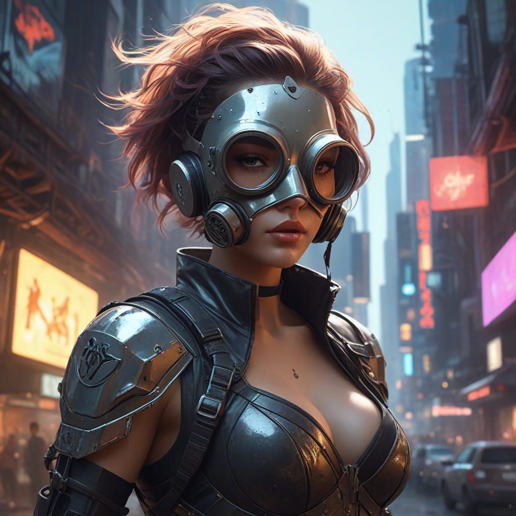 Post-Apocalyptic Showgirl in Energy Portal Splash Art