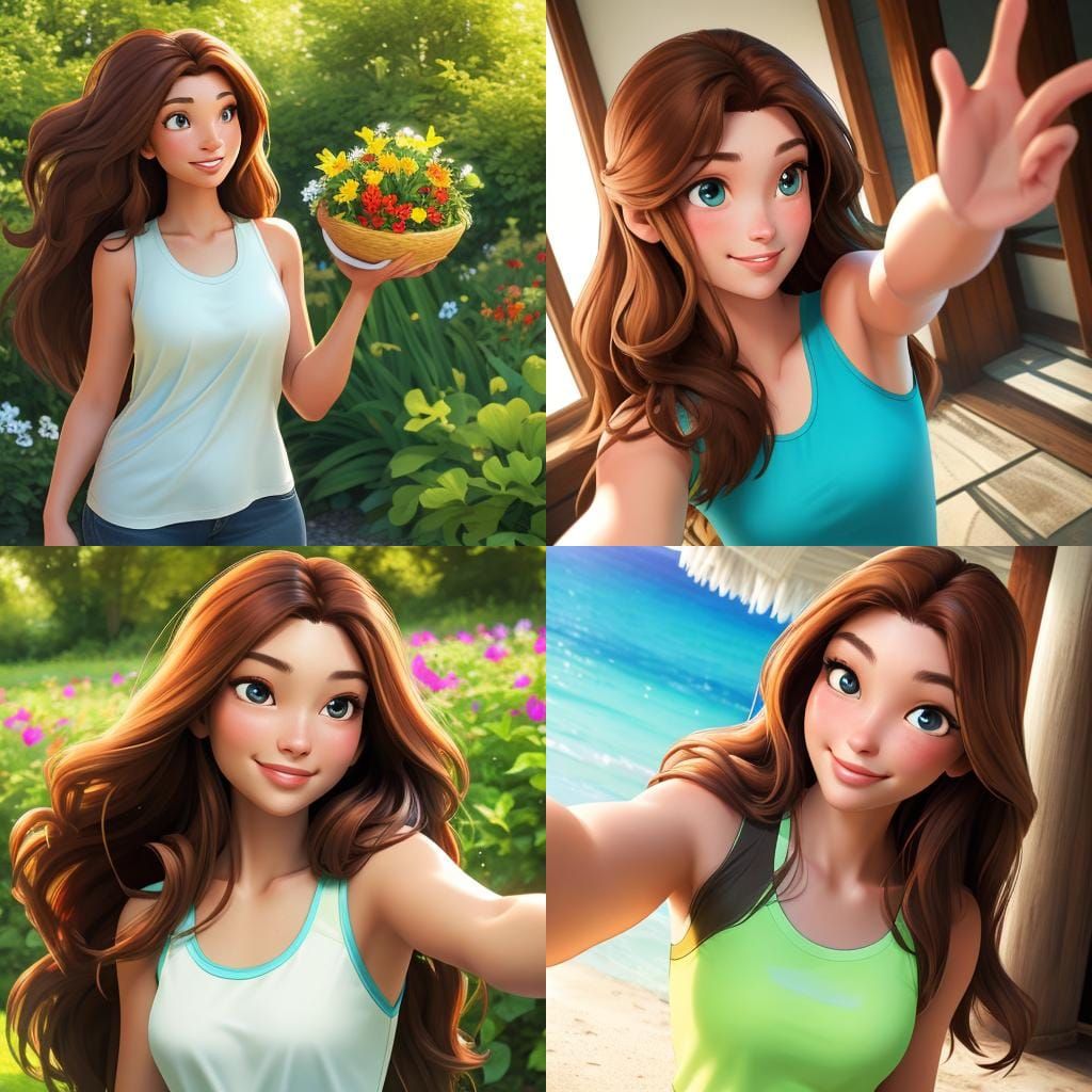 Woman Captures Selfie Amidst Flowers