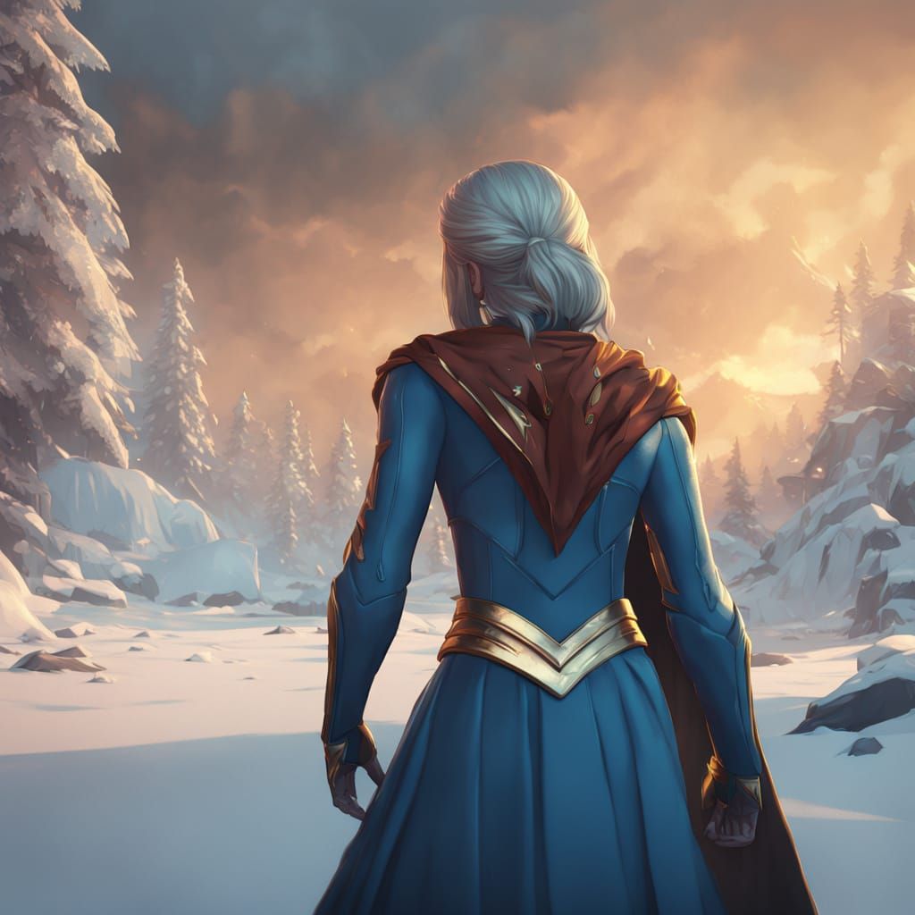 Ethereal Swedish Supergirl in Mystical Forest