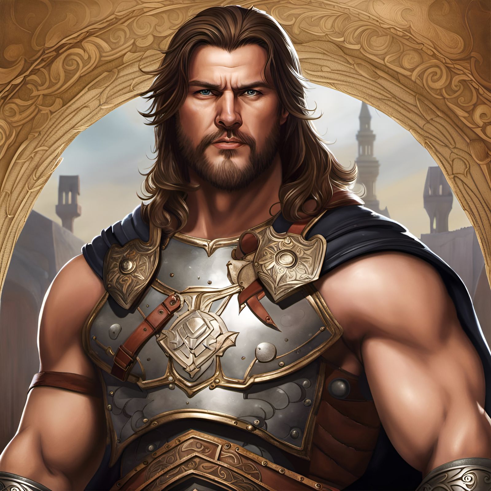 Chubby Gladiator in Watercolor Painting by Studio Ghibli