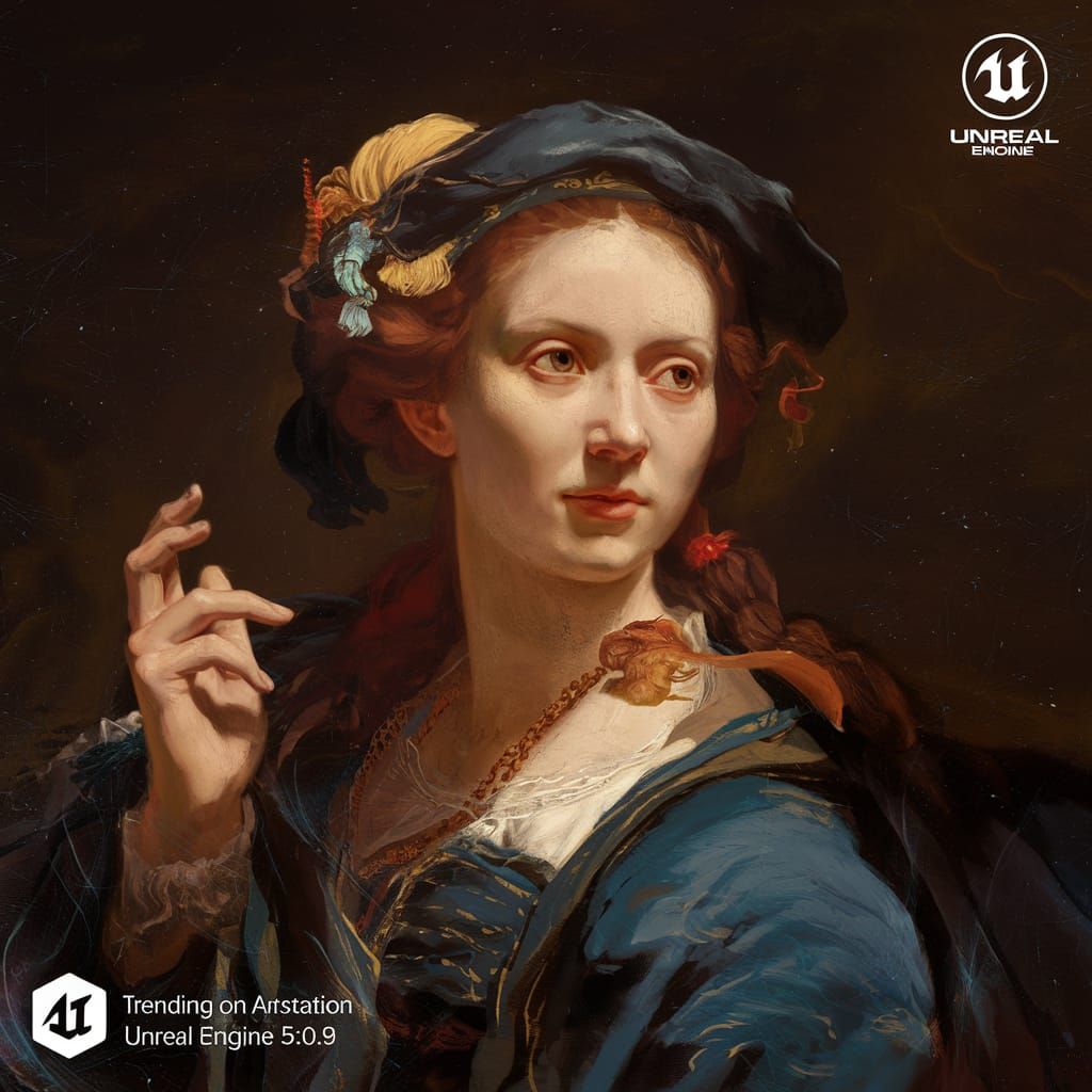 Fantasy Portrait Executed in Rembrandt Style